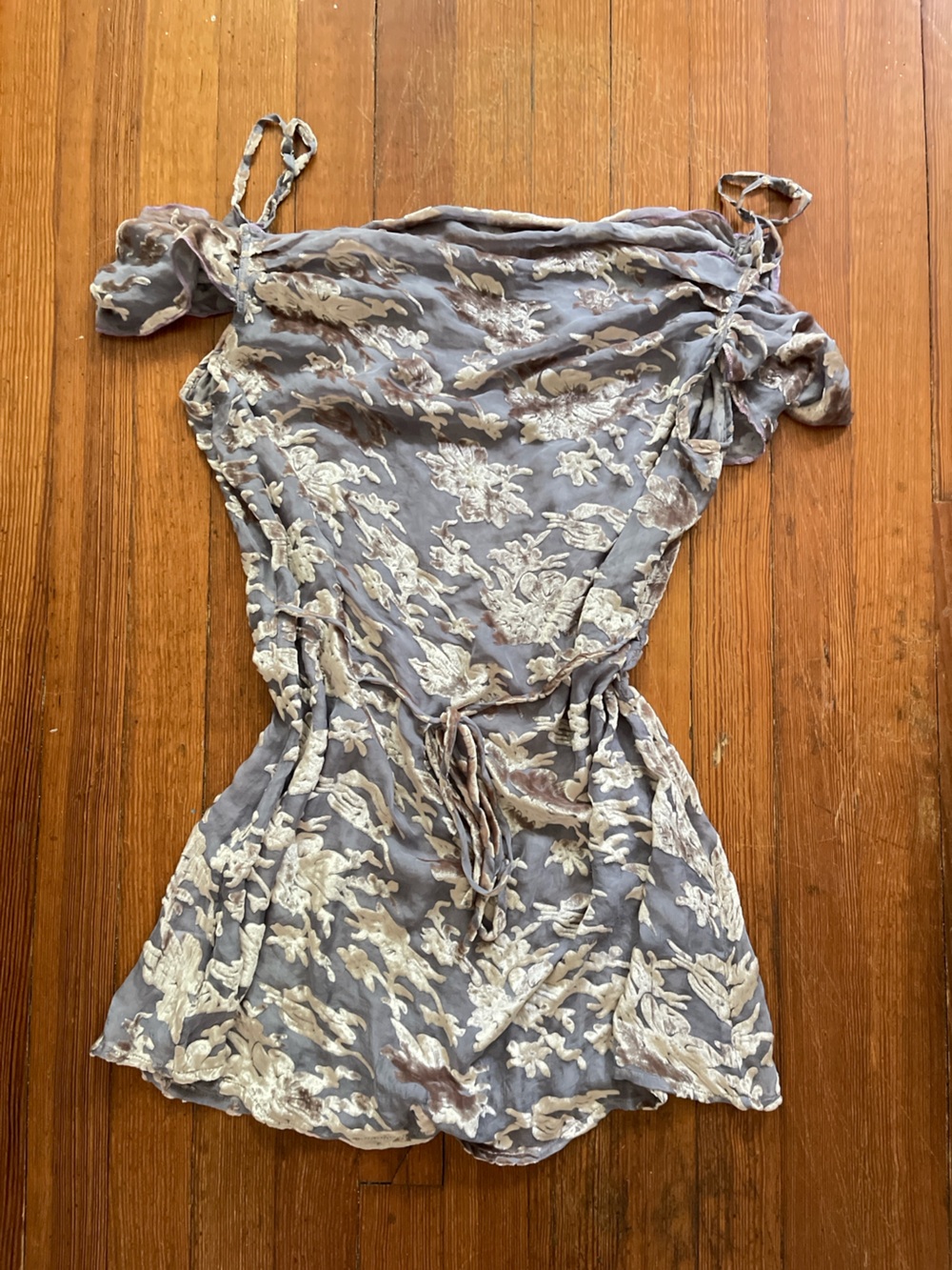 Rat & Boa Viola Mini Dress in Lilac Crushed Velvet Floral Off The Shoulder - Picture 10 of 10